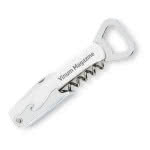 Sacacorchos personalizados para regalar color Blanco cuarta vista con logo