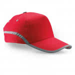 Gorra con ribete para publicidad color Rojo