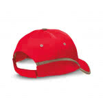 Gorra con ribete para publicidad color Rojo segunda vista