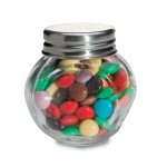 Caramelos de chocolate en bote de cristal con tapa personalizable color multicolor