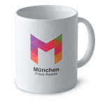 Taza personalizada de 300ml en caja color Blanco cuarta vista con logo