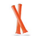 Bastones inflables personalizados con logo color Naranja