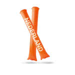 Bastones inflables personalizados con logo color Naranja cuarta vista con logo