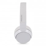 Auriculares inalámbricos ligeros y plegables marca Phillips color blanco cuarta vista