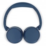 Auriculares inalámbricos ligeros y plegables marca Phillips color azul tercera vista