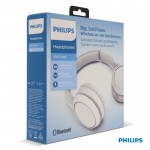Auriculares inalámbricos plegables con botón Bass Boost marca Phillips color blanco septima vista