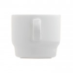 Taza de café con plato triangular hecho en EU 180ml color blanco quinta vista