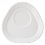 Taza de café con plato triangular hecho en EU 180ml color blanco sexta vista