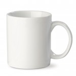 Típica taza blanca de porcelana hecha en EU con capacidad de 300ml color blanco