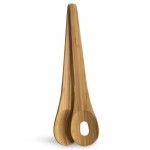 Set de 2 utensilios para servir ensalada hechos de bambú color madera