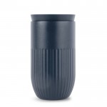Vaso térmico de acero inoxidable con tapa de botón 320 ml color azul