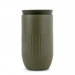 Vaso térmico de acero inoxidable con tapa de botón 320 ml color verde oliva
