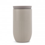 Vaso térmico de acero inoxidable con tapa de botón 320 ml color beige