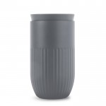 Vaso térmico de acero inoxidable con tapa de botón 320 ml color gris