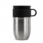Taza térmica de acero inoxidable con pequeña asa 280ml color plateado