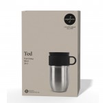 Taza térmica de acero inoxidable con pequeña asa 280ml color plateado segunda vista