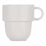Taza apliable de porcelana con pequeña asa superior 270ml color blanco segunda vista