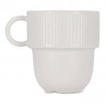 Taza apliable de porcelana con pequeña asa superior 270ml color blanco tercera vista