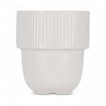 Taza apliable de porcelana con pequeña asa superior 270ml color blanco cuarta vista