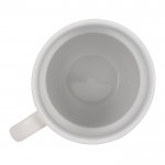 Taza apliable de porcelana con pequeña asa superior 270ml color blanco sexta vista