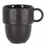 Taza apliable de porcelana con pequeña asa superior 270ml color negro