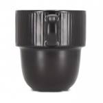 Taza apliable de porcelana con pequeña asa superior 270ml color negro quinta vista