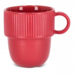 Taza apliable de porcelana con pequeña asa superior 270ml color rojo