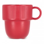 Taza apliable de porcelana con pequeña asa superior 270ml color rojo segunda vista