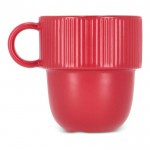 Taza apliable de porcelana con pequeña asa superior 270ml color rojo tercera vista