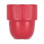 Taza apliable de porcelana con pequeña asa superior 270ml color rojo cuarta vista