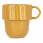 Taza apliable de porcelana con pequeña asa superior 270ml color amarillo segunda vista