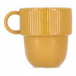 Taza apliable de porcelana con pequeña asa superior 270ml color amarillo tercera vista