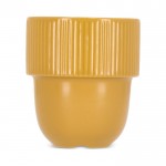 Taza apliable de porcelana con pequeña asa superior 270ml color amarillo cuarta vista