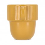 Taza apliable de porcelana con pequeña asa superior 270ml color amarillo quinta vista