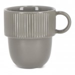 Taza apliable de porcelana con pequeña asa superior 270ml color gris