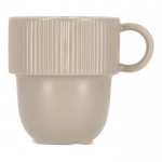 Taza apliable de porcelana con pequeña asa superior 270ml color gris claro segunda vista