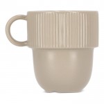 Taza apliable de porcelana con pequeña asa superior 270ml color gris claro tercera vista