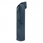 Bata de baño con dos bolsillos, capucha y cinturón para la cintura color azul cuarta vista