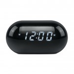 Radio reloj redondo y compacto con pantalla digital para la hora color negro segunda vista