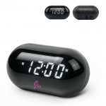 Radio reloj redondo y compacto con pantalla digital para la hora