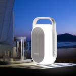 Altavoz blanco con luz ambiental multicolor y asa superior marca Muse color blanco