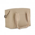 Bolsa térmica de RPET de un compartimiento con aislamiento de aluminio color beige cuarta vista