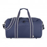 Bolsa de RPET para viaje o deporte con amplia apertura superior color azul oscuro