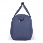 Bolsa de RPET para viaje o deporte con amplia apertura superior color azul oscuro tercera vista