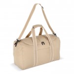 Bolsa de RPET para viaje o deporte con amplia apertura superior color beige segunda vista
