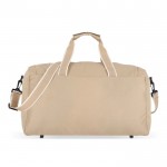 Bolsa de RPET para viaje o deporte con amplia apertura superior color beige cuarta vista