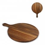 Plato de madera de acacia ideal para pizzas, bocadillos y tapas
