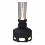 Lámpara LED estilo vintage recargable con sensor de soplado color negro