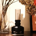 Lámpara LED estilo vintage recargable con sensor de soplado color beige sexta vista