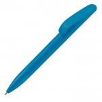 Bolígrafo giratorio de plástico de tacto suave hecho en EU color azul